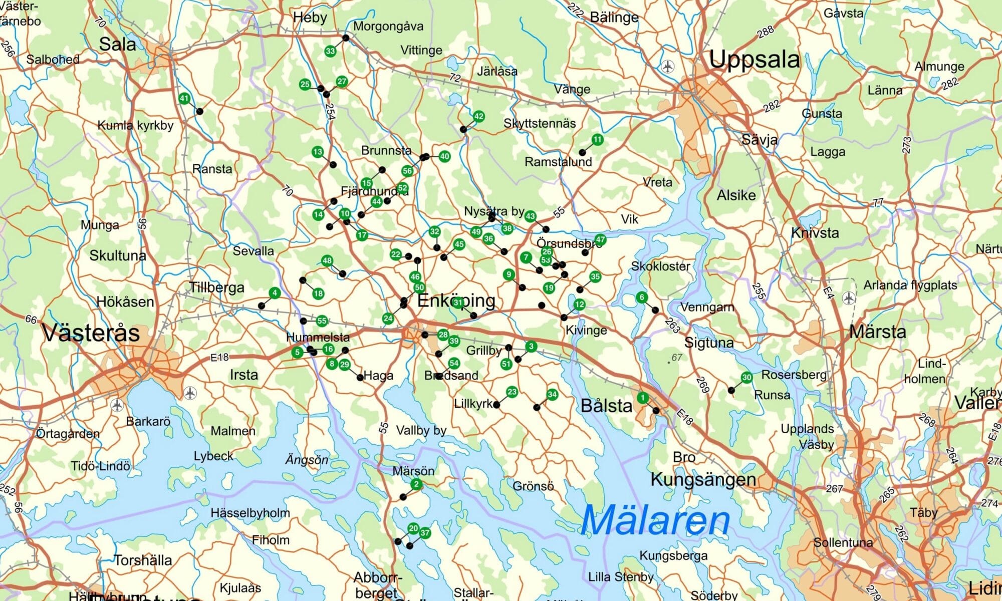 Loppisrundan karta