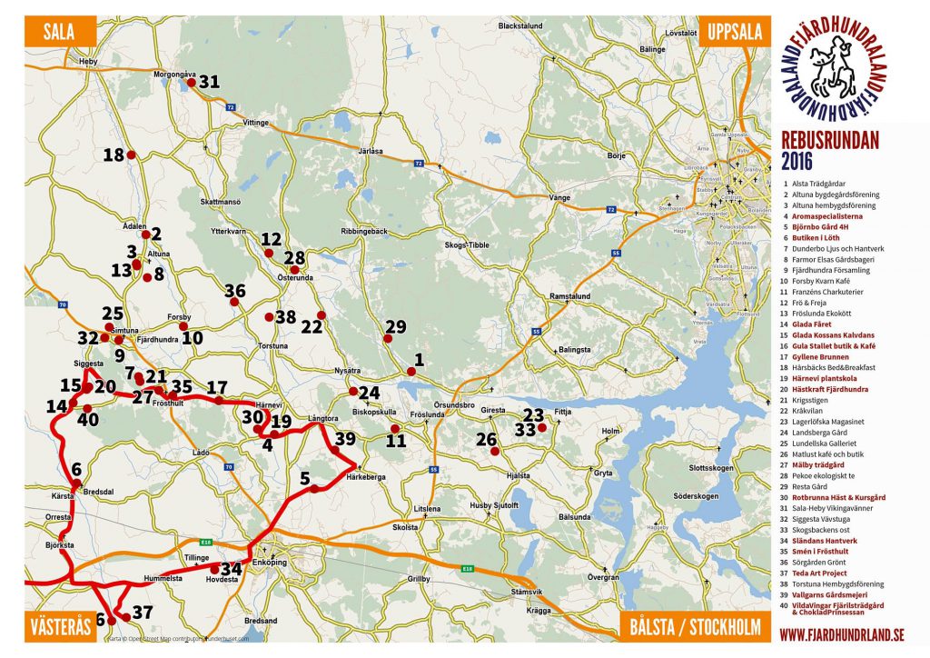 Map Rebusrundan Västerås