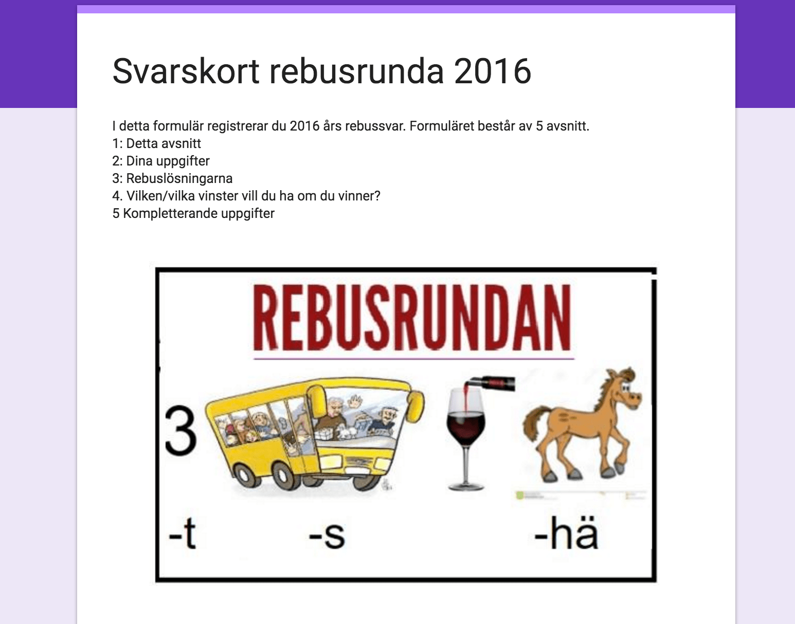 Svarsformulär