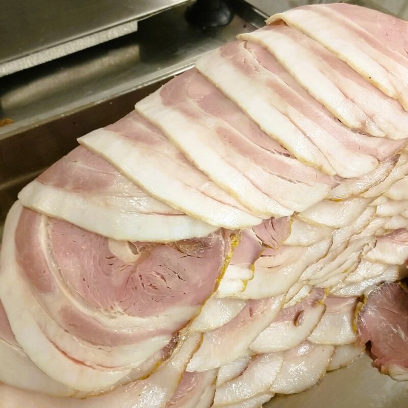 sliced Christmas ham